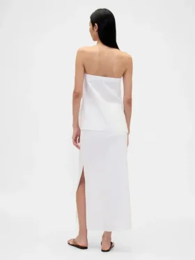 Linen-Blend Maxi Skirt