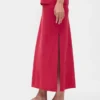 Linen-Blend Maxi Skirt