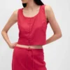 Linen-Blend Maxi Skirt