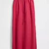 Linen-Blend Maxi Skirt