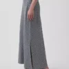 Linen-Blend Maxi Slip Skirt