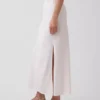 Linen-Blend Maxi Slip Skirt