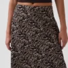 Linen-Blend Maxi Slip Skirt