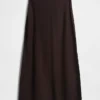 Linen-Blend Maxi Slip Skirt