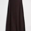 Linen-Blend Maxi Slip Skirt