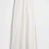 Linen-Blend Maxi Slip Skirt