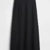 Linen-Blend Maxi Slip Skirt