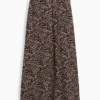 Linen-Blend Maxi Slip Skirt