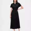 Linen-Blend Midi Shirtdress