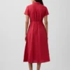 Linen-Blend Midi Shirtdress
