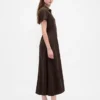 Linen-Blend Midi Shirtdress