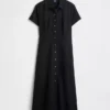 Linen-Blend Midi Shirtdress
