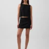 Linen-Blend Mini Skort