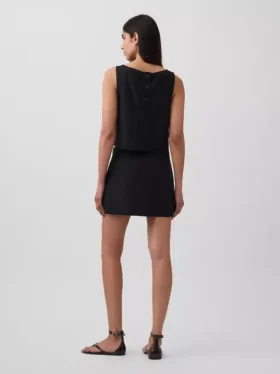 Linen-Blend Mini Skort