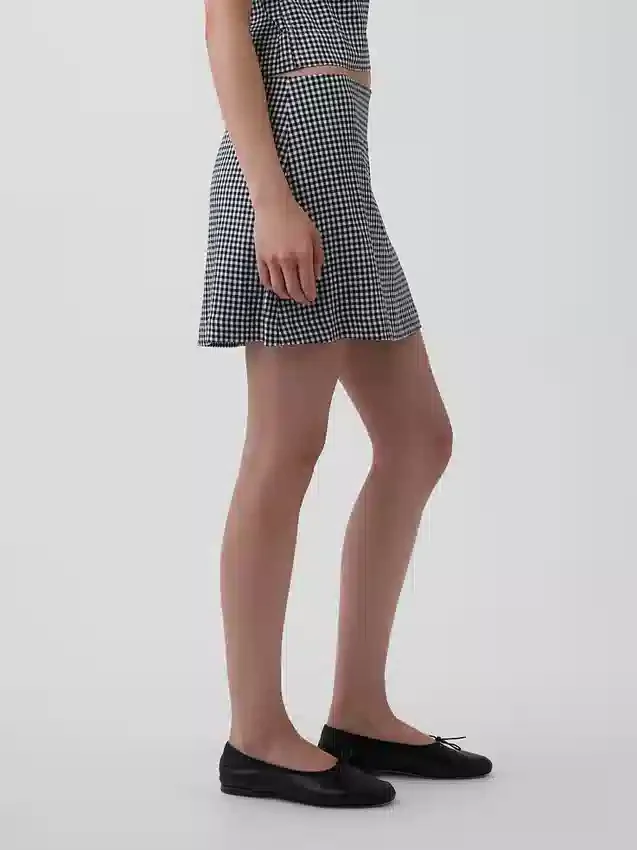 Linen-Blend Mini Skort