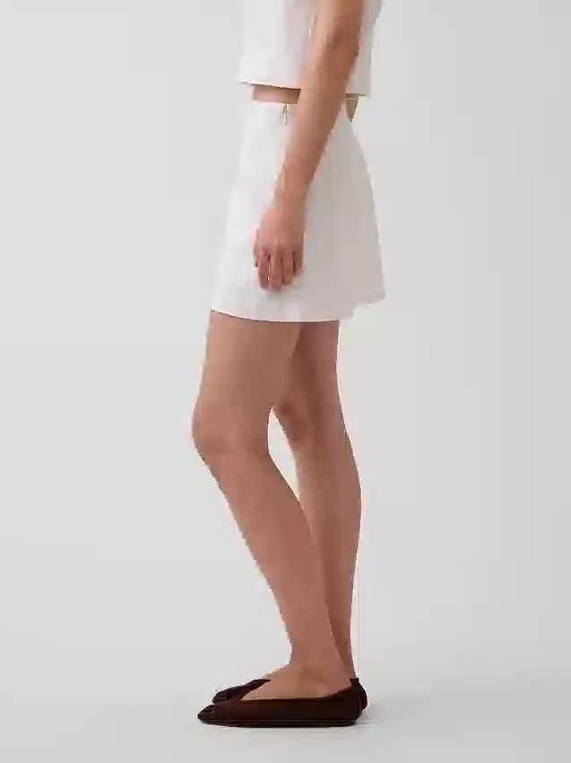 Linen-Blend Mini Skort
