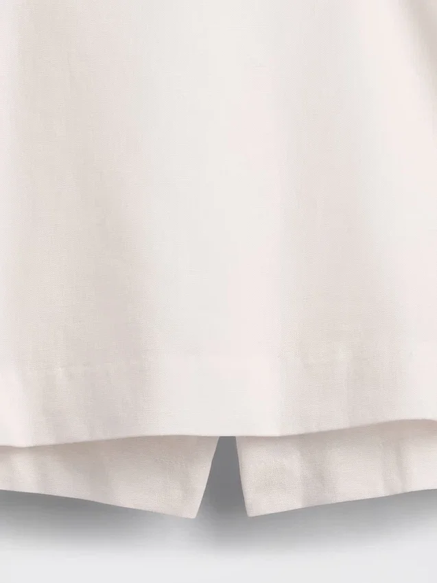 Linen-Blend Mini Skort