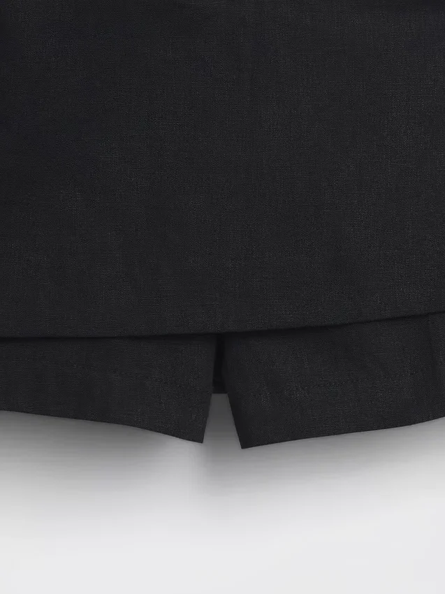 Linen-Blend Mini Skort
