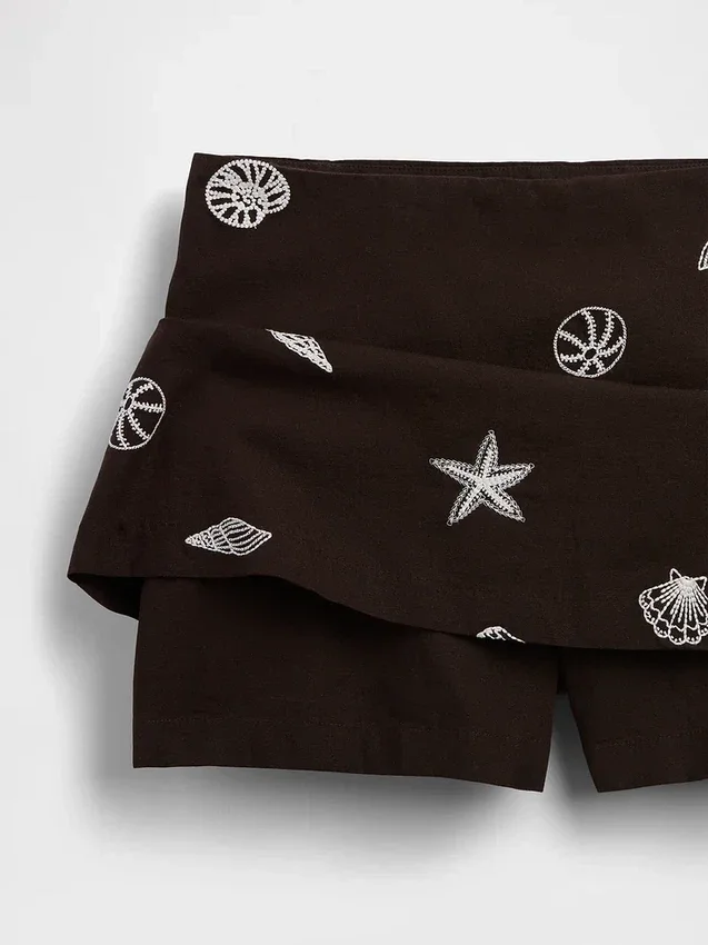 Linen-Blend Mini Skort