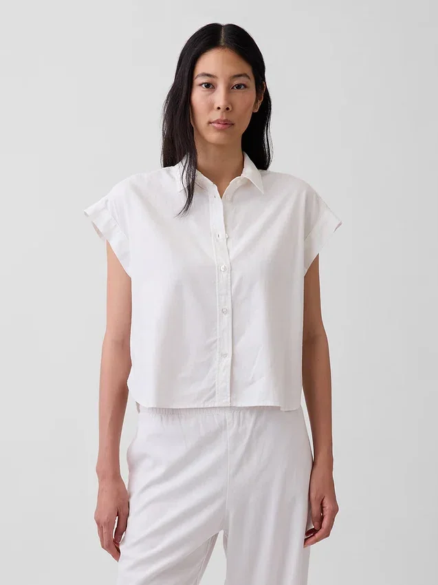 Linen-Blend Oversized Shirt
