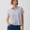 Linen-Blend Oversized Shirt