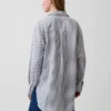 Linen-Blend Oversized Tunic Shirt