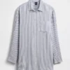 Linen-Blend Oversized Tunic Shirt