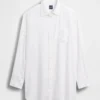 Linen-Blend Oversized Tunic Shirt