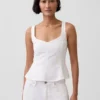 Linen-Blend Peplum Top