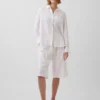 Linen-Blend Relaxed Easy Culotte Pants