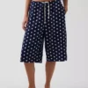 Linen-Blend Relaxed Easy Culotte Pants