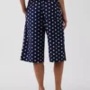 Linen-Blend Relaxed Easy Culotte Pants