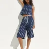 Linen-Blend Relaxed Easy Culotte Pants