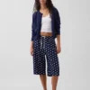 Linen-Blend Relaxed Easy Culotte Pants