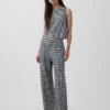 Linen-Blend Relaxed Straight Ankle Pants