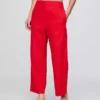 Linen-Blend Relaxed Straight Ankle Pants