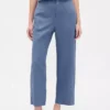 Linen-Blend Relaxed Straight Ankle Pants