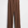 Linen-Blend Relaxed Straight Ankle Pants