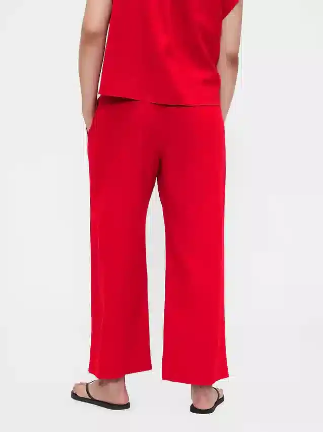 Linen-Blend Relaxed Straight Ankle Pants