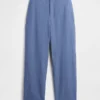 Linen-Blend Relaxed Straight Ankle Pants
