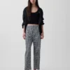 Linen-Blend Relaxed Straight Ankle Pants