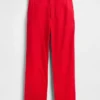 Linen-Blend Relaxed Straight Ankle Pants