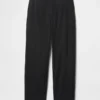 Linen-Blend Relaxed Straight Ankle Pants
