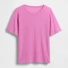 Linen-Blend Relaxed T-Shirt