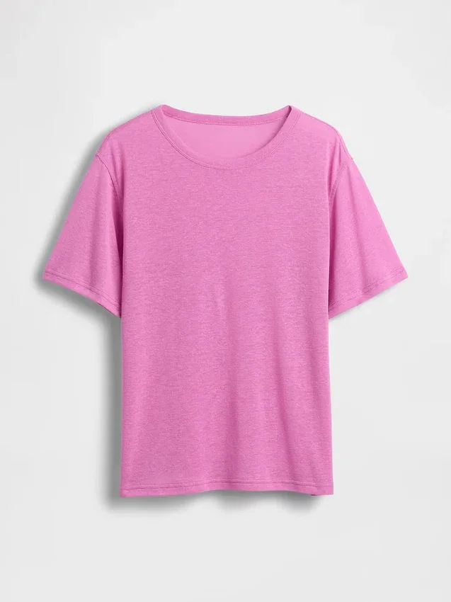 Linen-Blend Relaxed T-Shirt