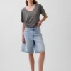 Linen-Blend Relaxed V-Neck T-Shirt