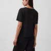 Linen-Blend Relaxed V-Neck T-Shirt