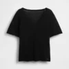 Linen-Blend Relaxed V-Neck T-Shirt