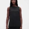 Linen-Blend Shell Tank Top