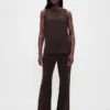 Linen-Blend Shell Tank Top